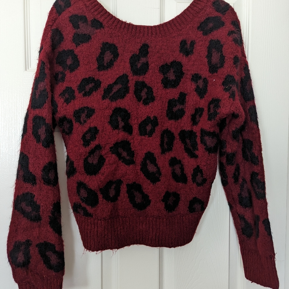 PINK Reversible leopard sweater